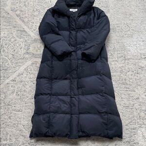 Calvin Klein Black Long Down Coat, M